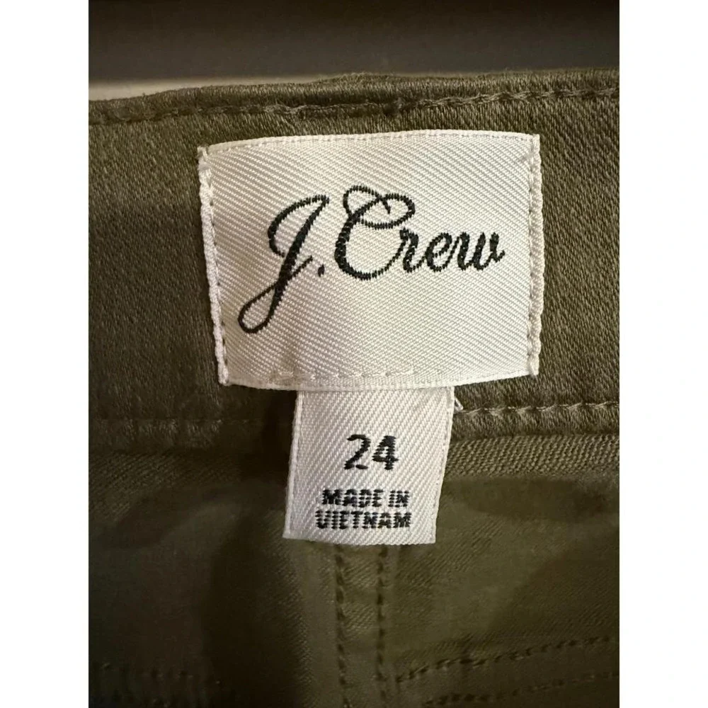 J Crew 9‎ Inch Billie Demi Boot Crop Olive Green Pants Women Size 24